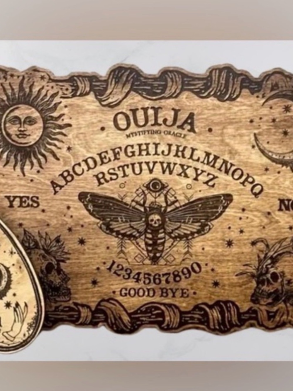 RARE! Vintage Wooden Two-Piece Ouija Board